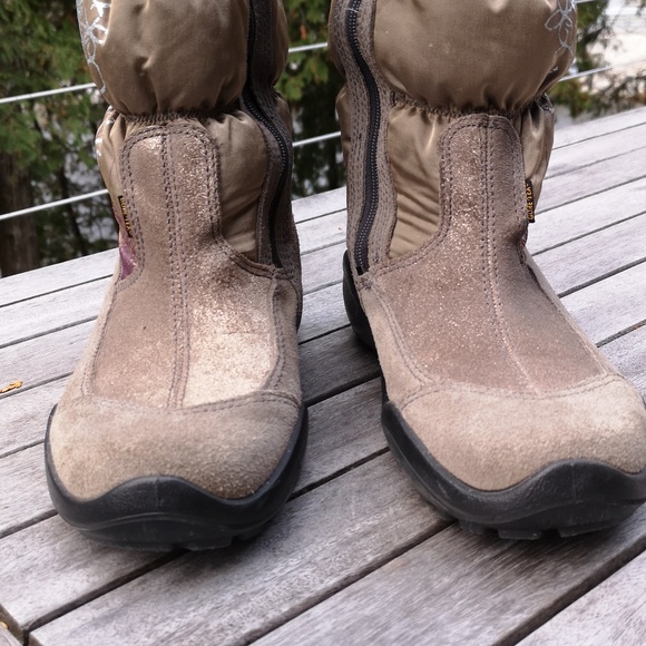 Ecco leather and fabric patterned winter boots - Picture 7 of 14